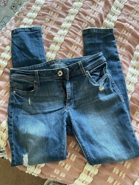 DL1961 Women’s Medium Blue Skinny Distressed Jeans